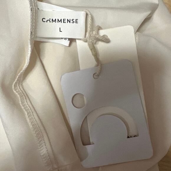 NEW Commense Black White Bandeau Tube Sleeveless Pleated A Line Mini Dress L - Picture 3 of 4